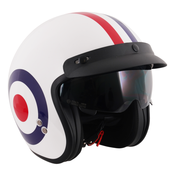 Stealth Open Face Helmet With Peak - Roundel - Large - Image 9
