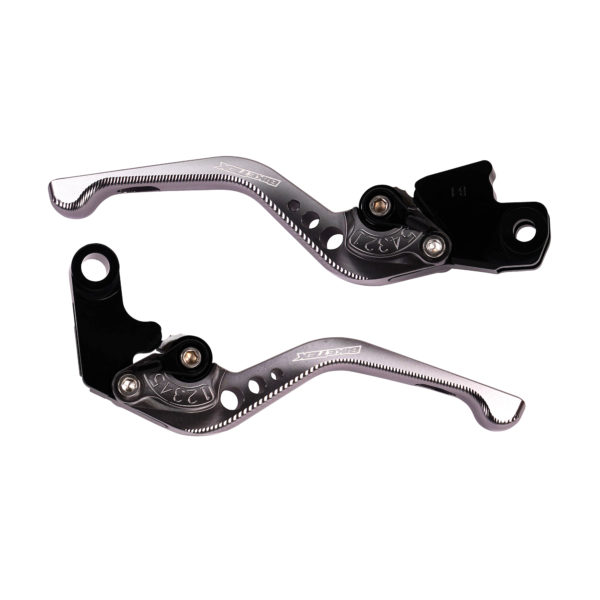 BikeTek Adjustable CNC Short Lever Set Titanium with Black Adjuster - #074