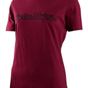 Troy Lee Designs Womens Signature Short Sleeved T-Shirt – Maroon – Small