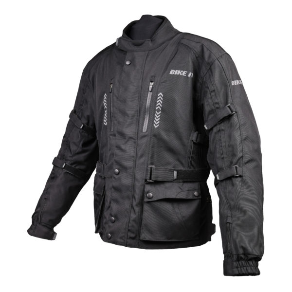 Bike It 'Triple Black' Waterproof Adventure Motorcycle Jacket - Large - Image 3