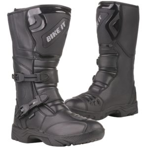 Bike It ‘Triple-Black’ Motorcycle Adventure Boot (Black) – UK6 / EUR40