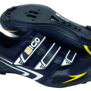 Eigo Theta Road Shoe Nylon Sole Triple Velcro Strap – Black 37 (UK 4.5)