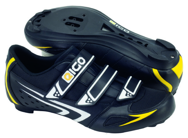 Eigo Theta Road Shoe Nylon Sole Triple Velcro Strap - Black 37 (UK 4.5)
