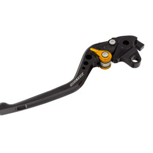 BikeTek Adjustable CNC Clutch Lever Long  – Black / Gold Adjuster – #C73