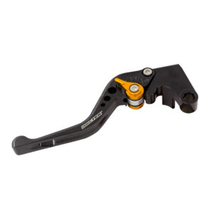 BikeTek Adjustable CNC Clutch Lever Short  – Black / Gold Adjuster – #C77S