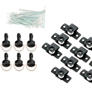 Bike It Black Quick Release Fairing Fasteners Rivet Type 19mm Pack Of 10