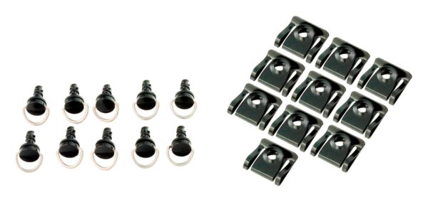 Bike It Black Quick Release Fairing Fasteners Slip-On  19mm Pack Of 10