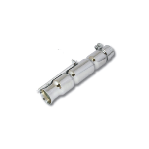 Universal Silencer 12In Bevel Shorty- Removeable Baffle- 38>45mm Id- Bracket (R-558)