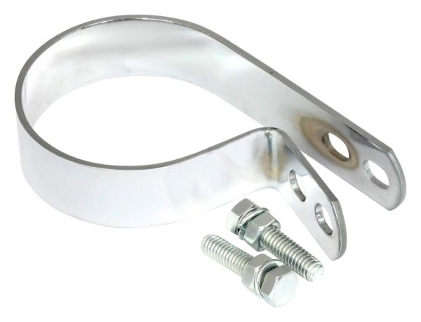 Bike It Universal Exhaust Mounting Bracket 2 7/8" Pipe Fitment Offset Angled Hanger