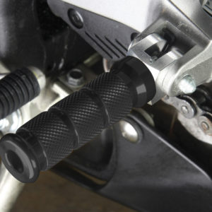 BikeTek Alloy Round Sports Footpegs Honda Rider Black