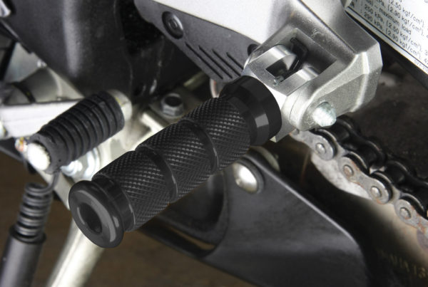 BikeTek Alloy Round Sports Footpegs Honda Rider Black