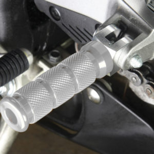 BikeTek Alloy Round Sports Footpegs Kawasaki Rider Chrome