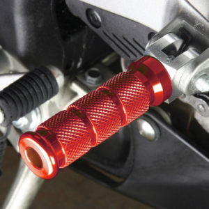 BikeTek Alloy Round Sports Footpegs Ducati Rider Red
