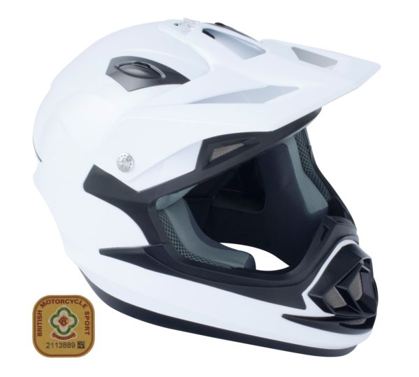 GSB XP-14B Adult MX Off Road Helmet Plain White Gloss - Medium