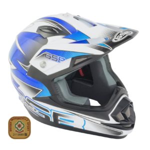 GSB XP-14B Adult MX Off Road Helmet Graphic Blue Gloss – Large