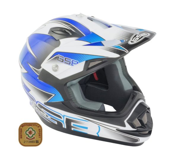 GSB XP-14B Adult MX Off Road Helmet Graphic Blue Gloss - Large