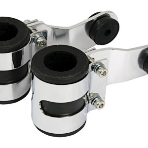 Bike It Chrome Deluxe Headlight Brackets With 31mm Rubbers