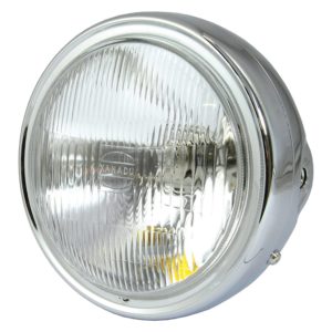 Chrome Single Beam Headlight With 7″ Diameter H4 12V 60/55W