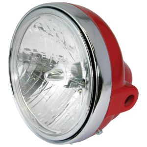 Headlight Universal 7″ Round Red With Diamond Eye Lens 12V 35W