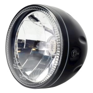 Universal 5Â¾” Halo Headlight Side Mount Matt Black H4 12V 60/55W