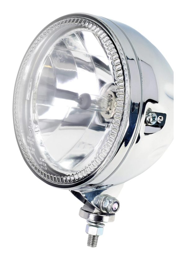 Universal 5Â¾" Halo Headlight Bottom Mount High Chrome H4 12V 60/55W