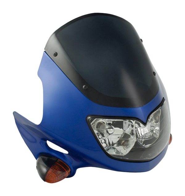 Universal Raptor Fairing Headlight With Indicators Blue 12V 25/25W