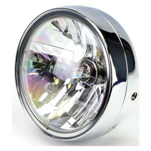 Universal 7″ Chrome Headlight E-Marked Right Dip HS1 35/35W