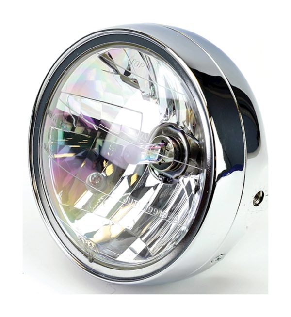 Universal 7" Chrome Headlight E-Marked Right Dip HS1 35/35W