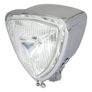 Universal Triangle Chrome Headlight H6 12V 35/35W Centre Dip
