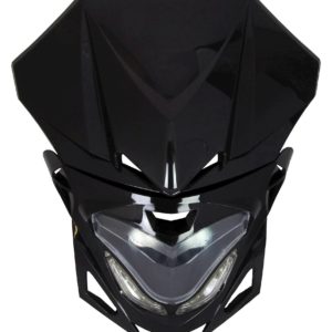Universal Transformer Fairing Headlight Black 12V 20W