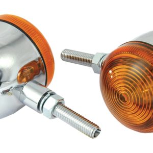 Bike It Short Stem Bullet Indicators With Chrome Body And Amber Lens