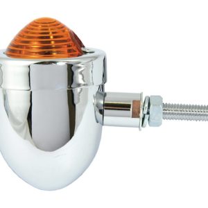 Bike It Short Stem Mini Custom Indicators With Chrome Body And Amber Lens