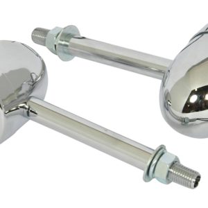 Bike It Extra Long Stem Mini Custom Indicators With Chrome Body And Amber Lens