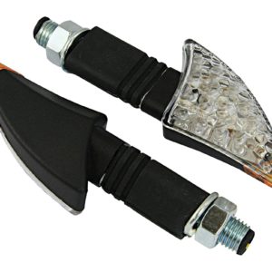 Bike It Long Stem LED Talon Indicators With Black Body And Clear Lens
