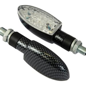 Bike It LED Orb Indicators With Carbon Effect Body And Clear Lens
