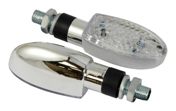 Bike It LED Orb Indicators With Chrome Effect Body And Clear Lens