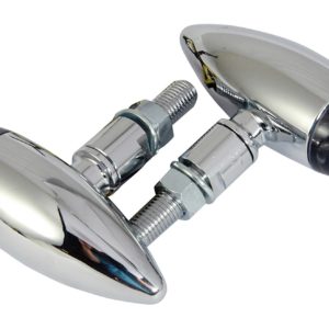 Bike It LED Spirit Indicators With Chrome Body And Black Lens