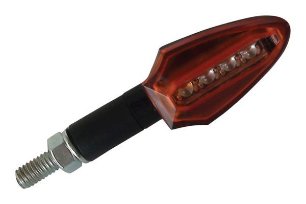 Bike It LED Runner One Indicators With Black Body And Amber Lens
