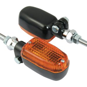 Bike It Adjustable Stem Indicators With Black Body And Amber Lens