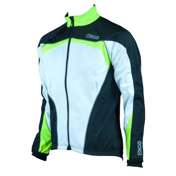 Eigo Bora Windproof Mens Cycling Jacket White / Black / Fluoro Yellow - S