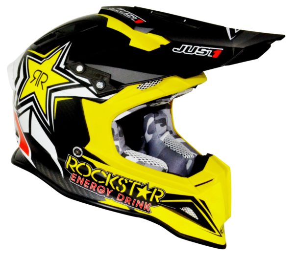 Just1 Carbon J12 Rockstar 2.0 ACU Gold Adult MX Helmet Yellow - Small