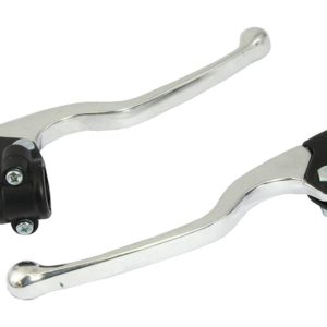 Bike It Lever Assembly Universal Long Chrome Lever/Black Perch (Without Mirror Boss)