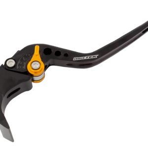 BikeTek Adjustable CNC Brake Lever Long  – Black / Gold Adjuster – #B82