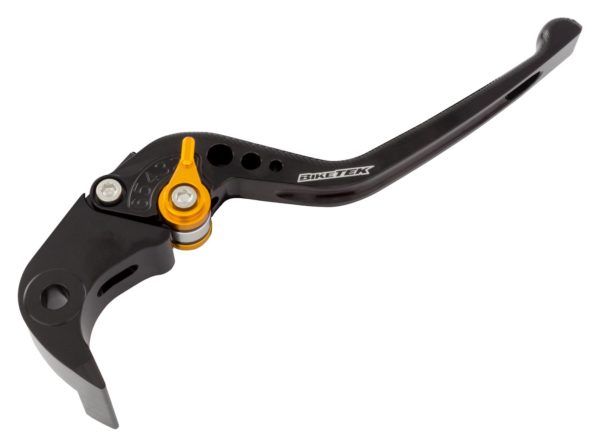 BikeTek Adjustable CNC Brake Lever Long  - Black / Gold Adjuster - #B82