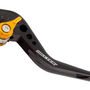 BikeTek Adjustable CNC Brake Lever Short  – Black / Gold Adjuster – #B68S