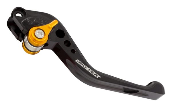 BikeTek Adjustable CNC Brake Lever Short  - Black / Gold Adjuster - #B68S