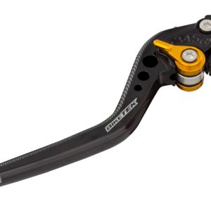 BikeTek Adjustable CNC Clutch Lever Long  – Black / Gold Adjuster – #C59