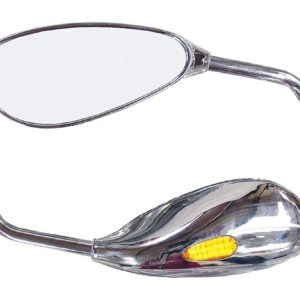Bike It Patrol Chrome Universal Mirrors With Built In LED Indicators