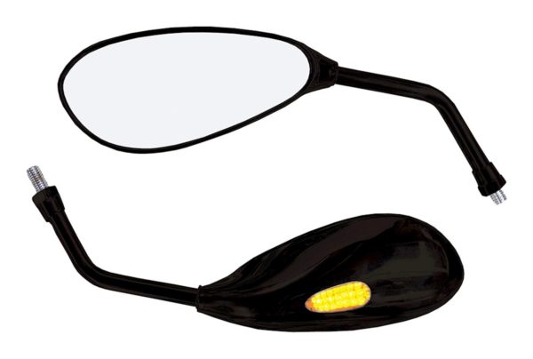 Bike It Patrol Black Universal Mirrors With Built In LED Indicators