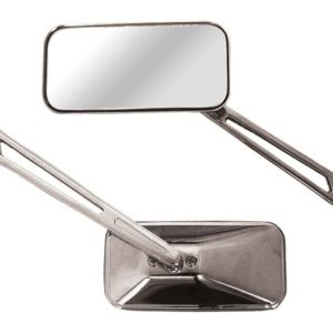 Bike It Runner Universal Rectangular Chrome Mirrors With 10mm Thread